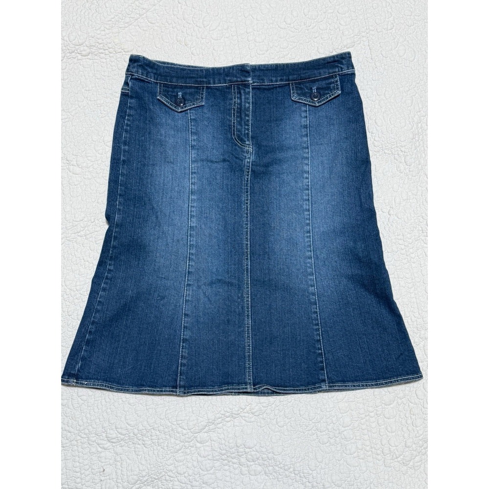 New York & Company Women's Skirt Size 8 Jean Denim Modest Y2K Pencil
